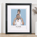 Daddy and Me Color Block People Line Portrait