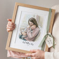 First Mother's Day Watercolor Illustration