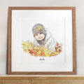 Personalized Baby Watercolor Illustration