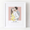 Couples Color Block People Line Portrait