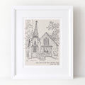 Church Wedding Pencil Sketch