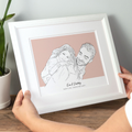 Daddy and Me Color Block People Line Portrait