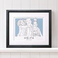 Grandad and Me Color Block People Line Portrait