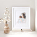 Watercolor Line People Portrait
