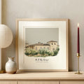 Wedding Venue Color Block Line Portrait
