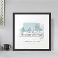 Watercolor Line Wedding Venue Portrait