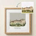 Wedding Venue Color Block Line Portrait