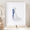 Wedding or Anniversary Line Portrait