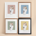 Mommy and Me Color Block People Line Portrait
