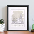Watercolor Line Wedding Venue Portrait