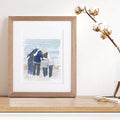 Group of friends or family line portrait