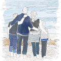 Group of friends or family line portrait