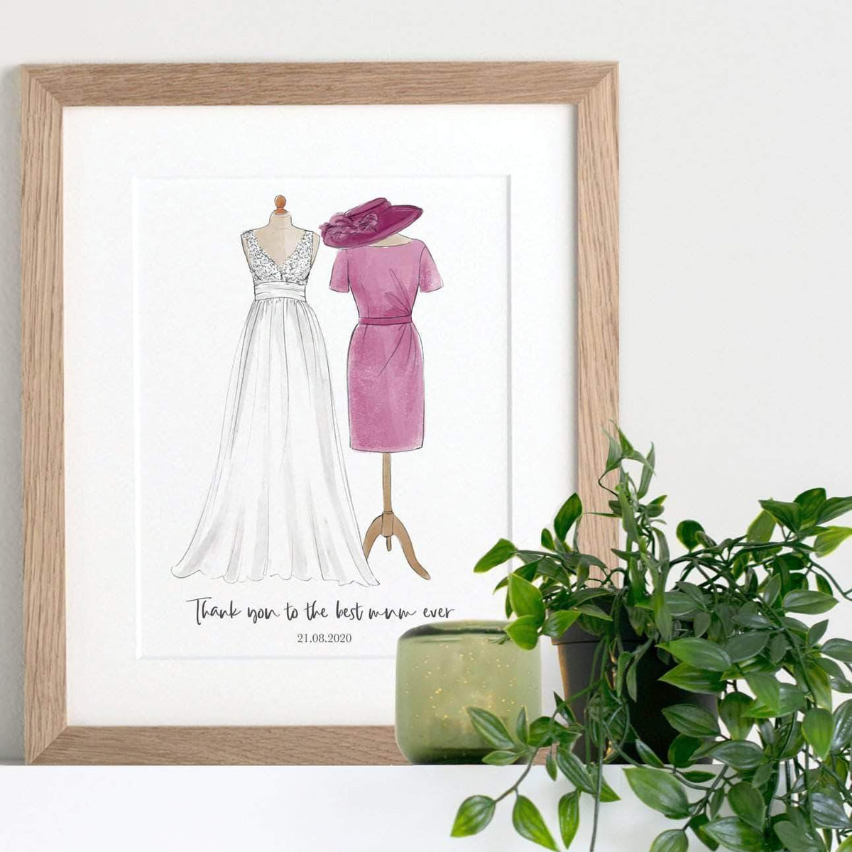 Personalized Mother Of The Bride Or Bridesmaid Illustration | Thank you Gift For Bridesmaids | Letterfest Personalized Mother Of The Bride Or Bridesmaid Illustration | Thank you Gift For Bridesmaids | Letterfest