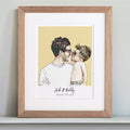 Daddy and Me Color Block People Line Portrait