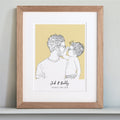 Daddy and Me Color Block People Line Portrait