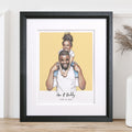 Daddy and Me Color Block People Line Portrait