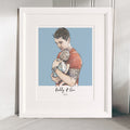Daddy and Me Color Block People Line Portrait