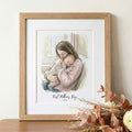 First Mother's Day Watercolor Illustration