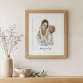 First Mother's Day Watercolor Illustration