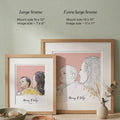 Mommy and Me Color Block People Line Portrait