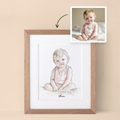Personalized Baby Watercolor Illustration