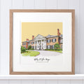 Wedding Venue Color Block Line Portrait