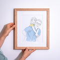 Daddy and Me Brush and Line Portrait