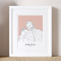 Grandad and Me Color Block People Line Portrait