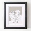 Grandad and Me Color Block People Line Portrait