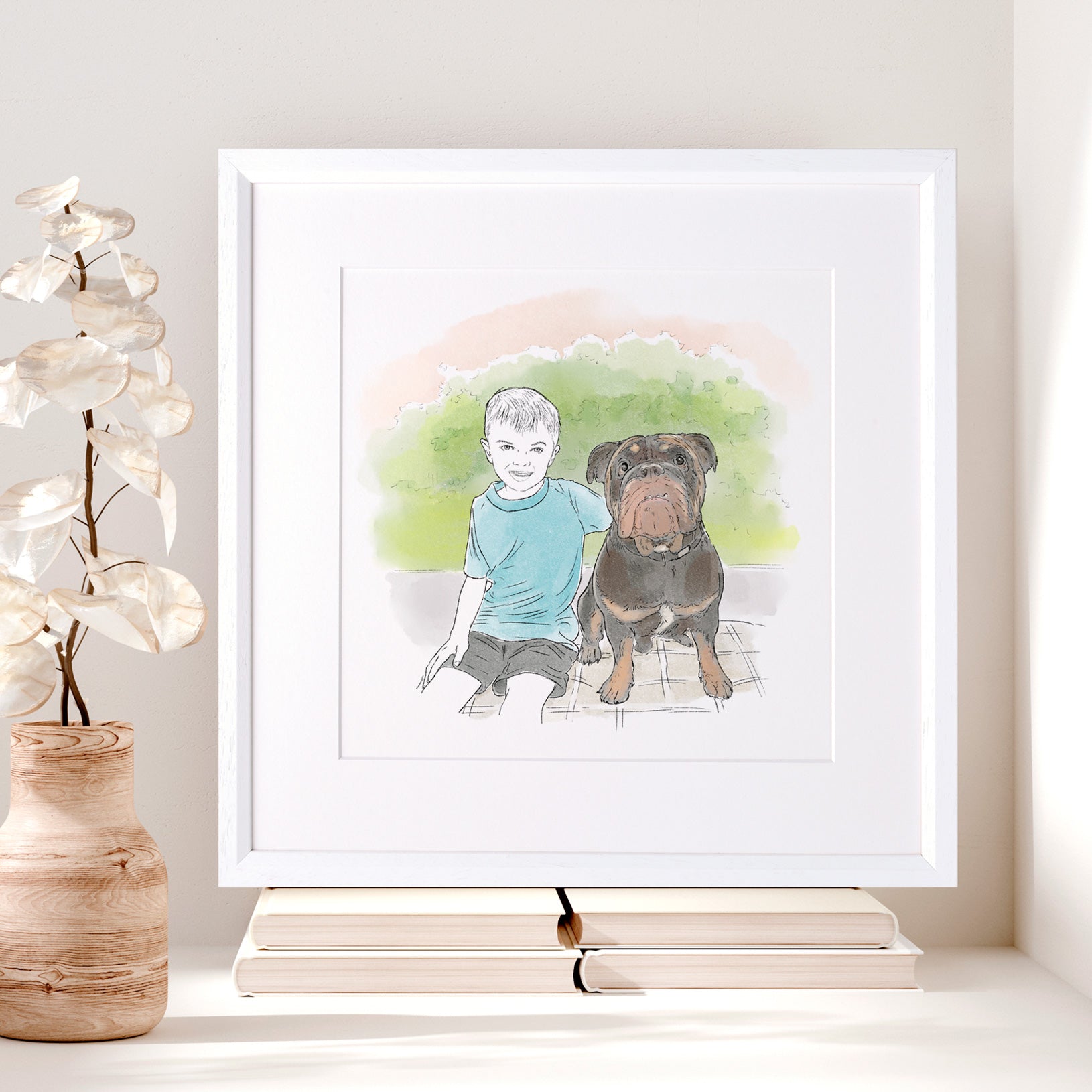 My pet and me line portrait – Letterfest 🇺🇸