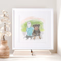 My pet and me line portrait