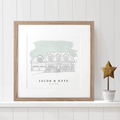 Watercolor Line Wedding Venue Portrait