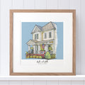 House Color Block Line Portrait