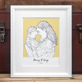 Mommy and Me Color Block People Line Portrait