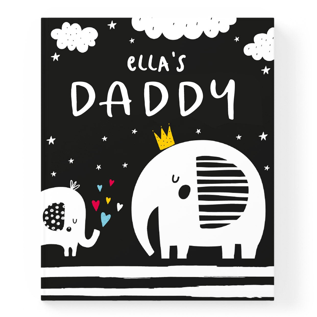 letterfest book Personalized Black And White Baby Book