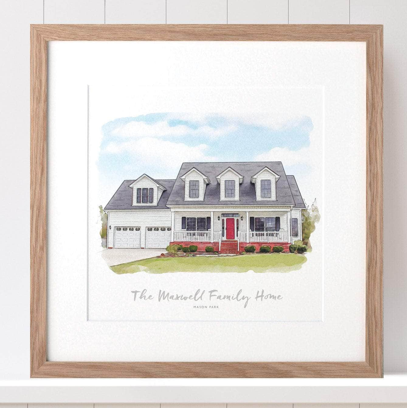 Custom House Painting Home Portrait Drawing Sketch Gift-FREE outlet SHIPPING