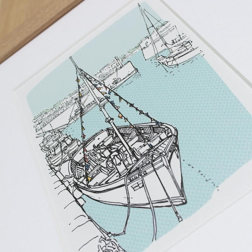 letterfest illustration Personalised Boat Illustration