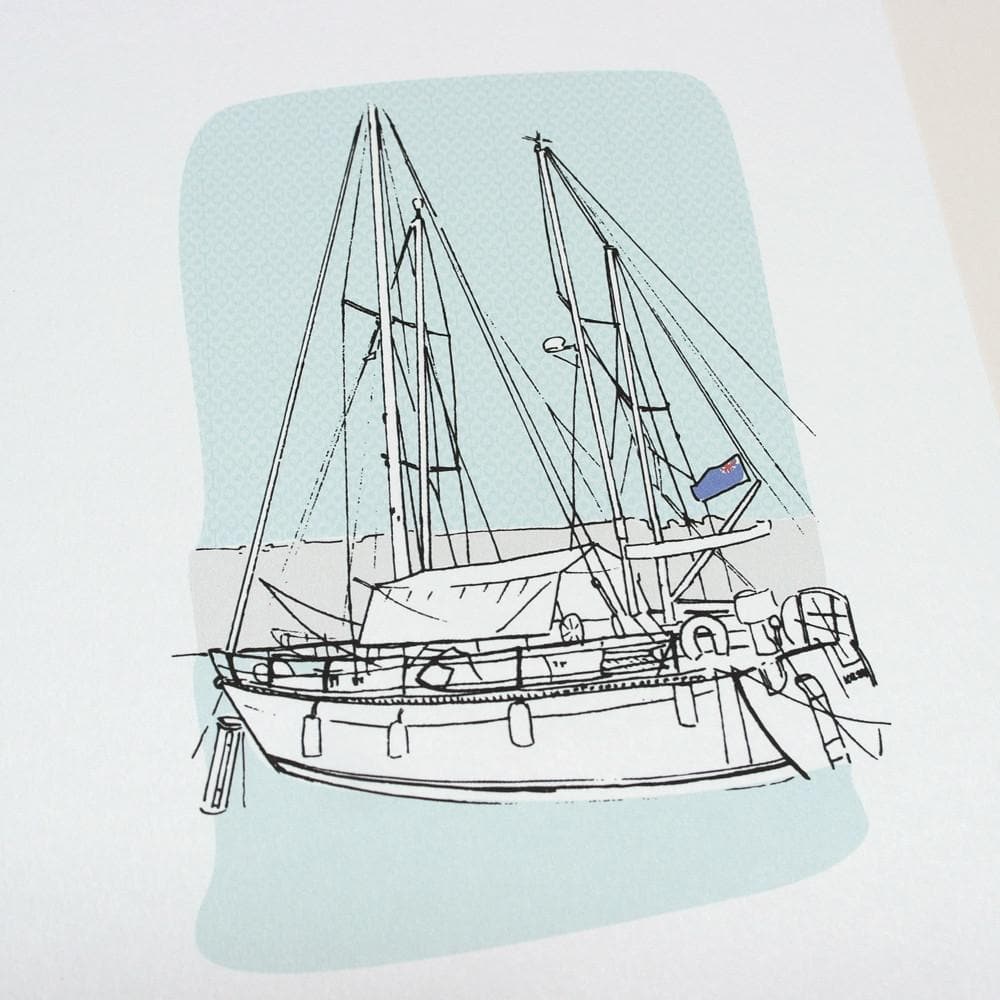 letterfest illustration Personalised Boat Illustration