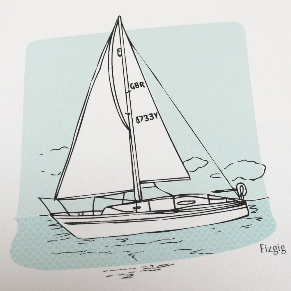 letterfest illustration Personalised Boat Illustration