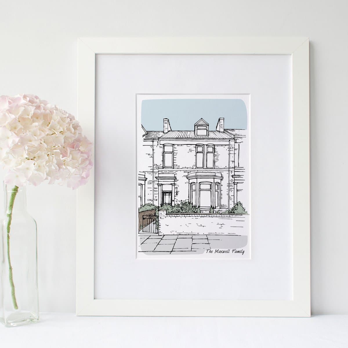 House Drawing / House Portait / outlet House Illustration / House Gift