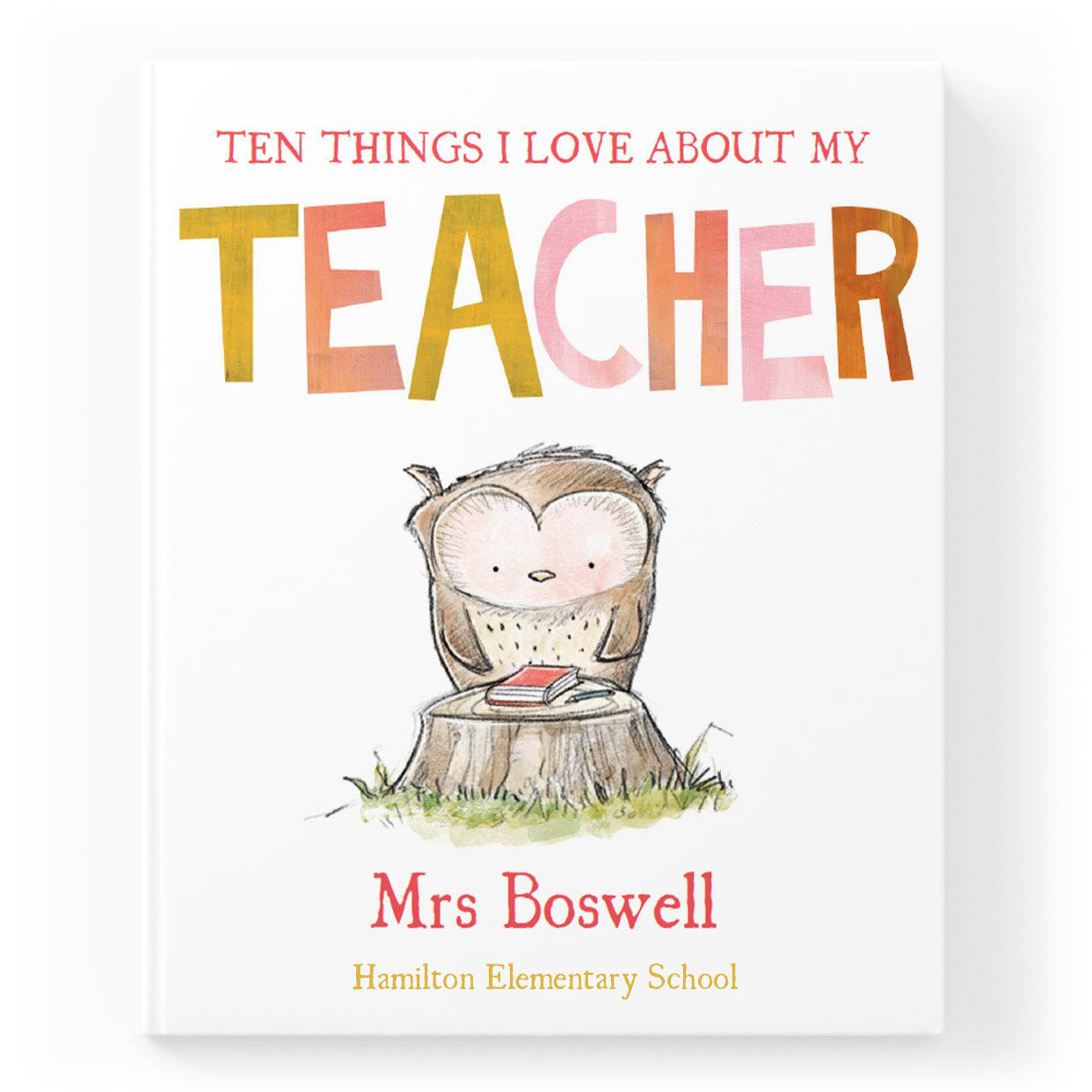 Letterfest.com book Reasons We Love Our Teacher Book