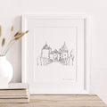 Custom Illustrated Wedding Venue Line Art Print